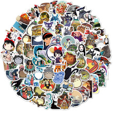 100张宫崎骏动漫卡通贴纸龙猫/无脸男/魔女涂鸦装饰贴画防水外贸