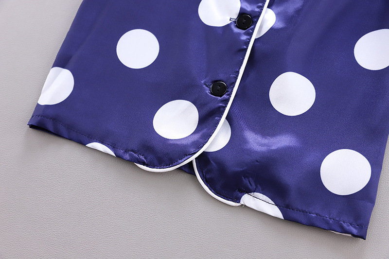Childrens Ice Silk Pajamas Set Summer Short Sleeve Casual Homewear_voghion.com