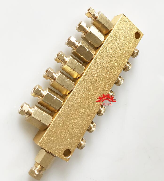 VA可调均匀分油排/稀油黄油浓油分油器/带过滤可调油量分配器