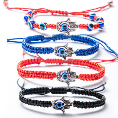 10pcs hand-woven palm eyes demon evil eye bracelet Hamsa lucky blue eye bracelet