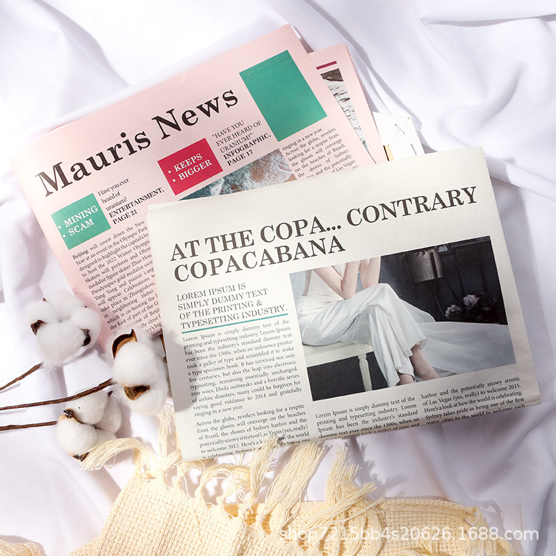 ins Pink Newspaper Old Newspaper Photo Props Retro English Newspaper Photography Paper Props Background Paper
