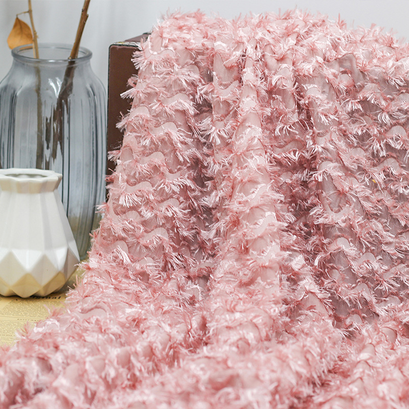 波流蘇亮糸カット花縞生地シフォン生地春夏女装上着ワンピースファッション生地