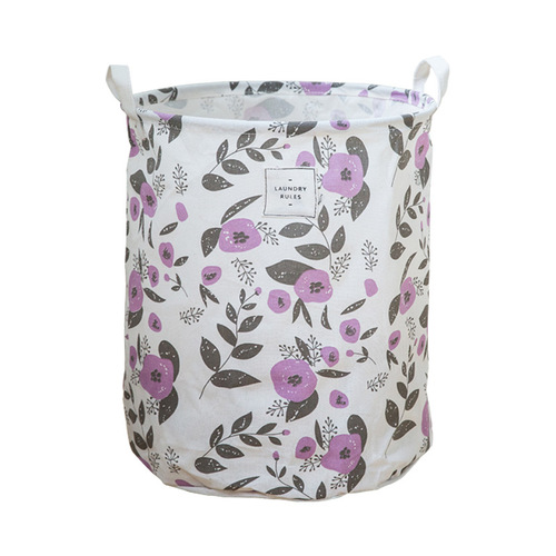 Rice and wheat colorful printed storage bucket fabric laundry basket cotton linen cartoon storage foldable storage basket