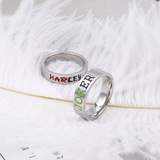 Универсальное креативное кольцо подходит для мужчин и женщин из нержавеющей стали, ювелирное украшение, wish, простой и элегантный дизайн