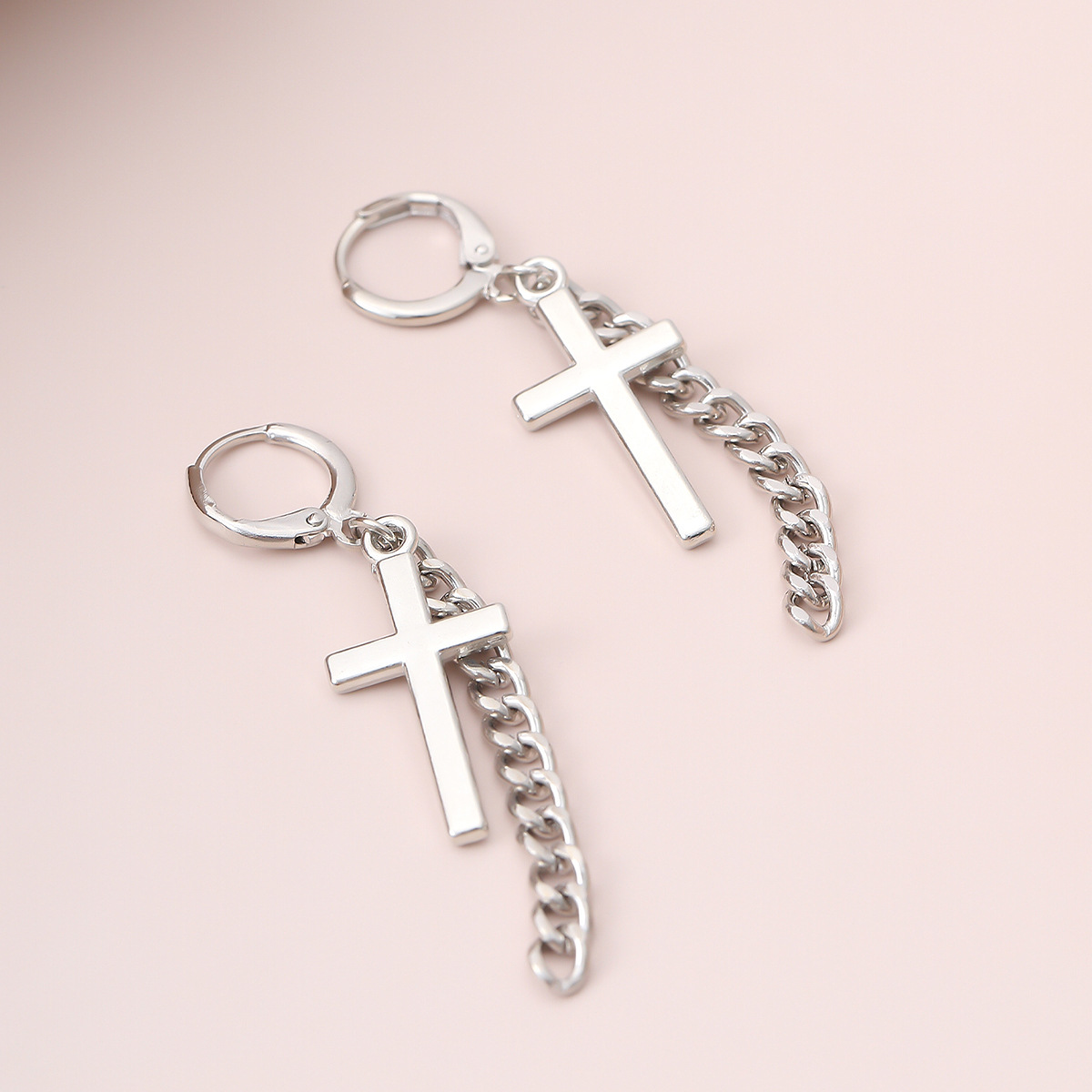 Fashion Cross Plating Iron No Inlaid Earrings display picture 7