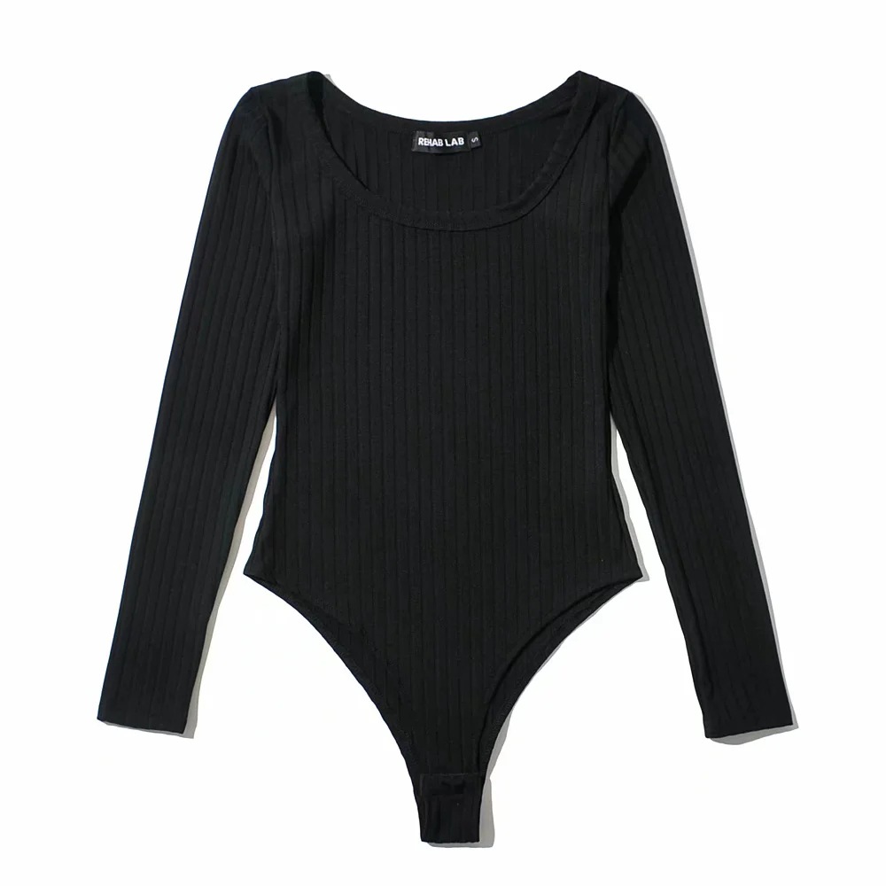 Round neck stretch bodysuit  NSHS31456