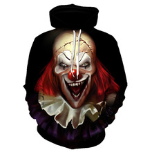 歐美新 3D數碼印花 小丑 骷髏鬼頭 男女式秋季新款 衛衣
