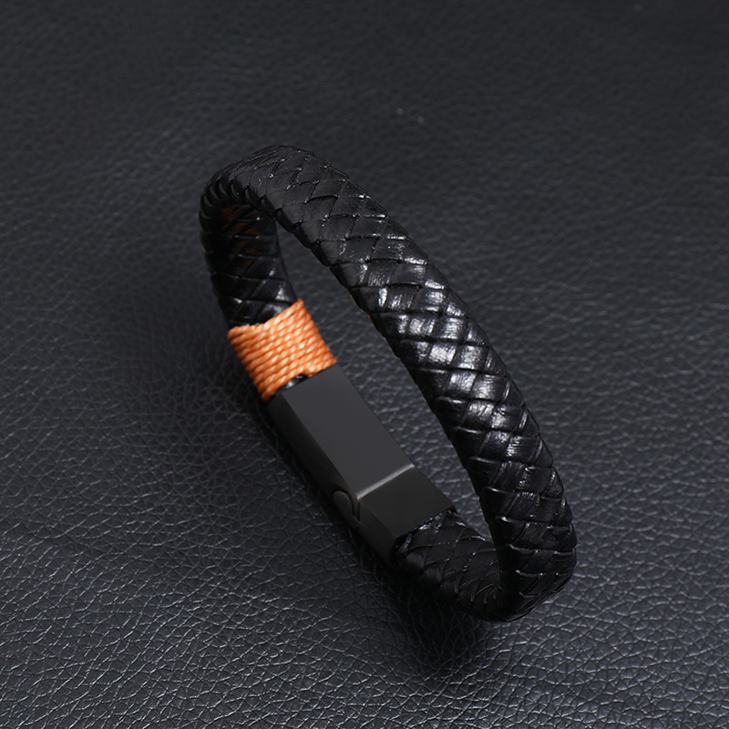 retro black braided stainless steel menu0027s bracelet