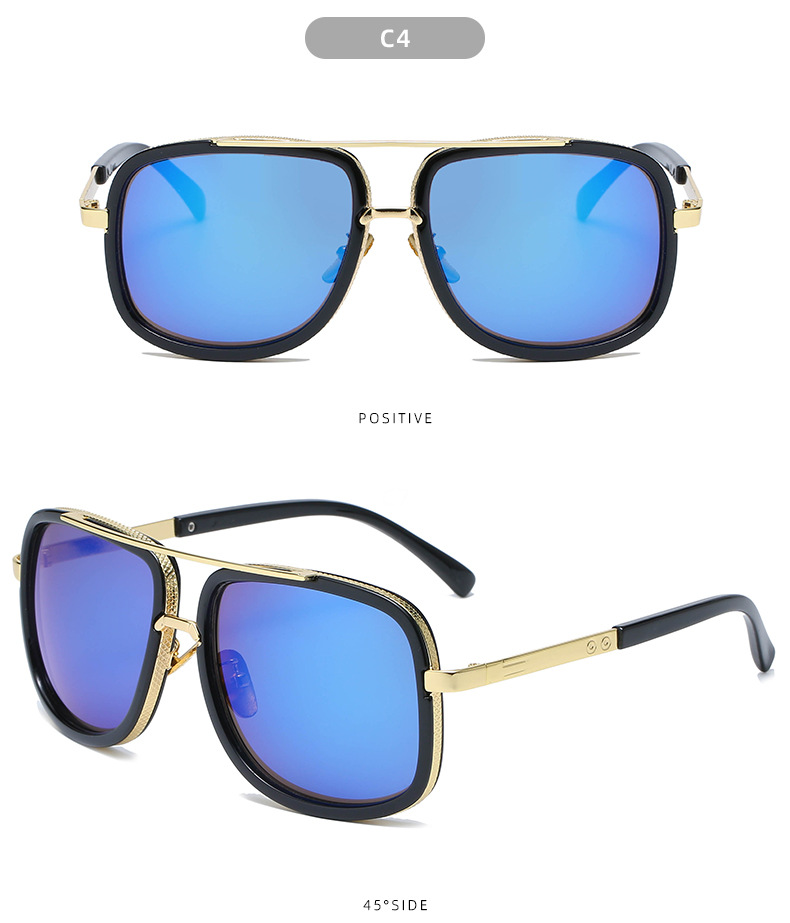 Large Frame Sunglasses For Men Double Beam Trendy Street Style_voghion.com