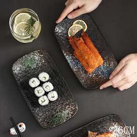 陶瓷日式寿司长方盘手绘碟盘零食点心盘创意酒店料理餐具套装碟子