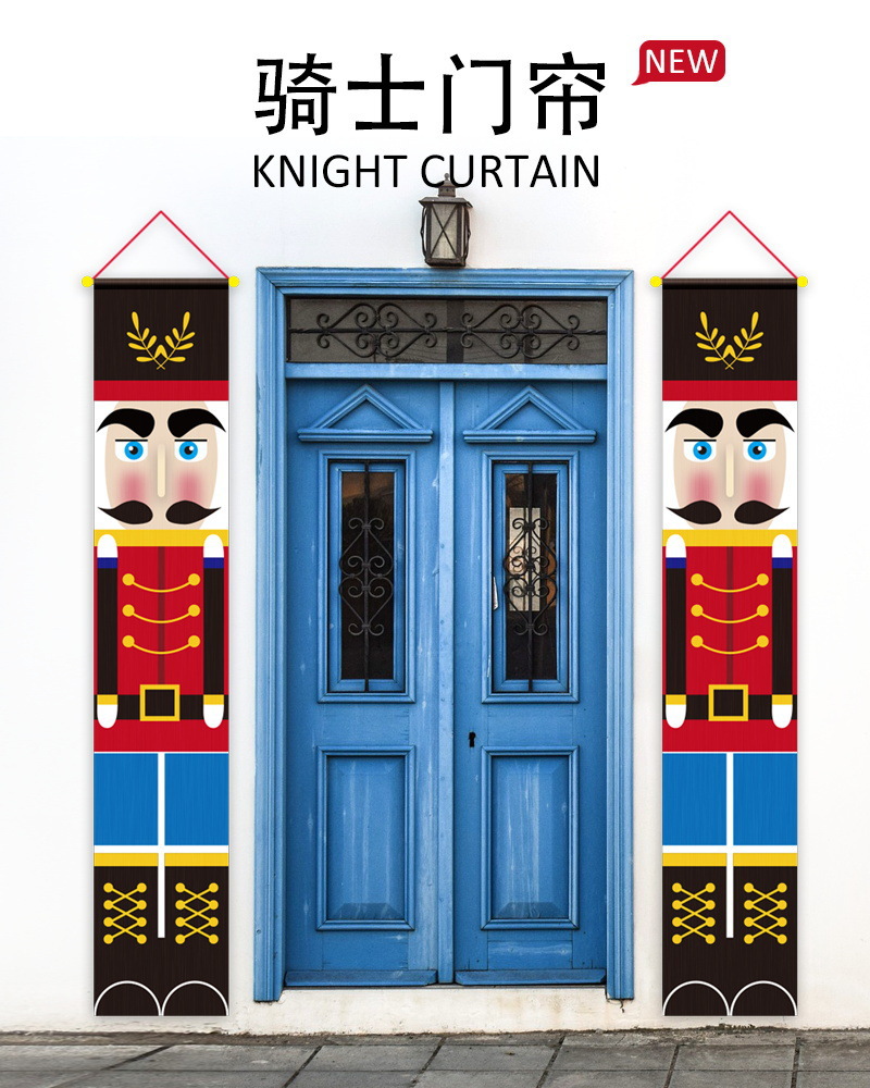 Christmas Walnut Soldier Soldier Knight Door Curtain Decoration display picture 1