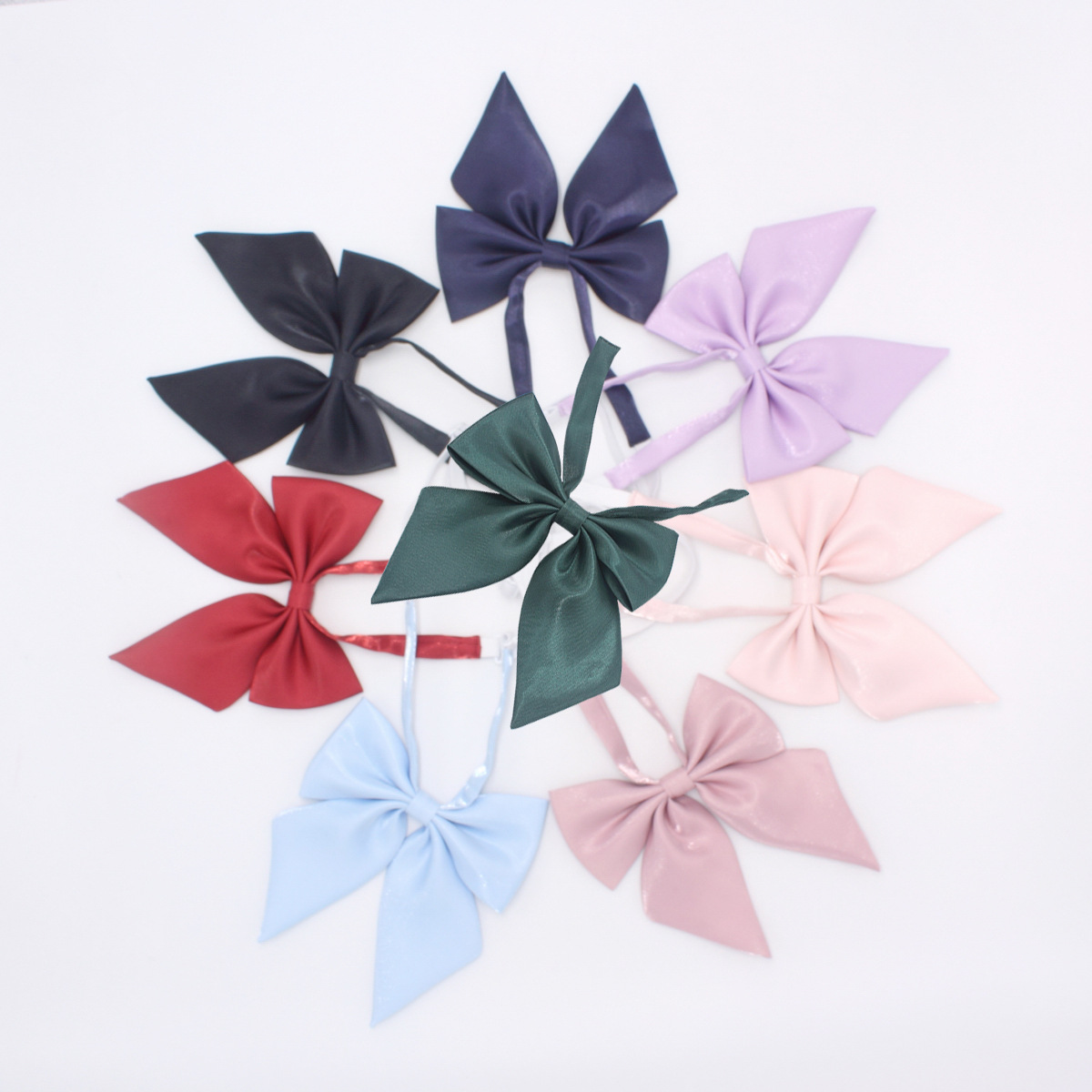 Estilo universitario coreano, pajarita de estudiante, pajarita, cuernos afilados, plumas gigantes, lazo, color sólido, flash, pajarita jk para mujer