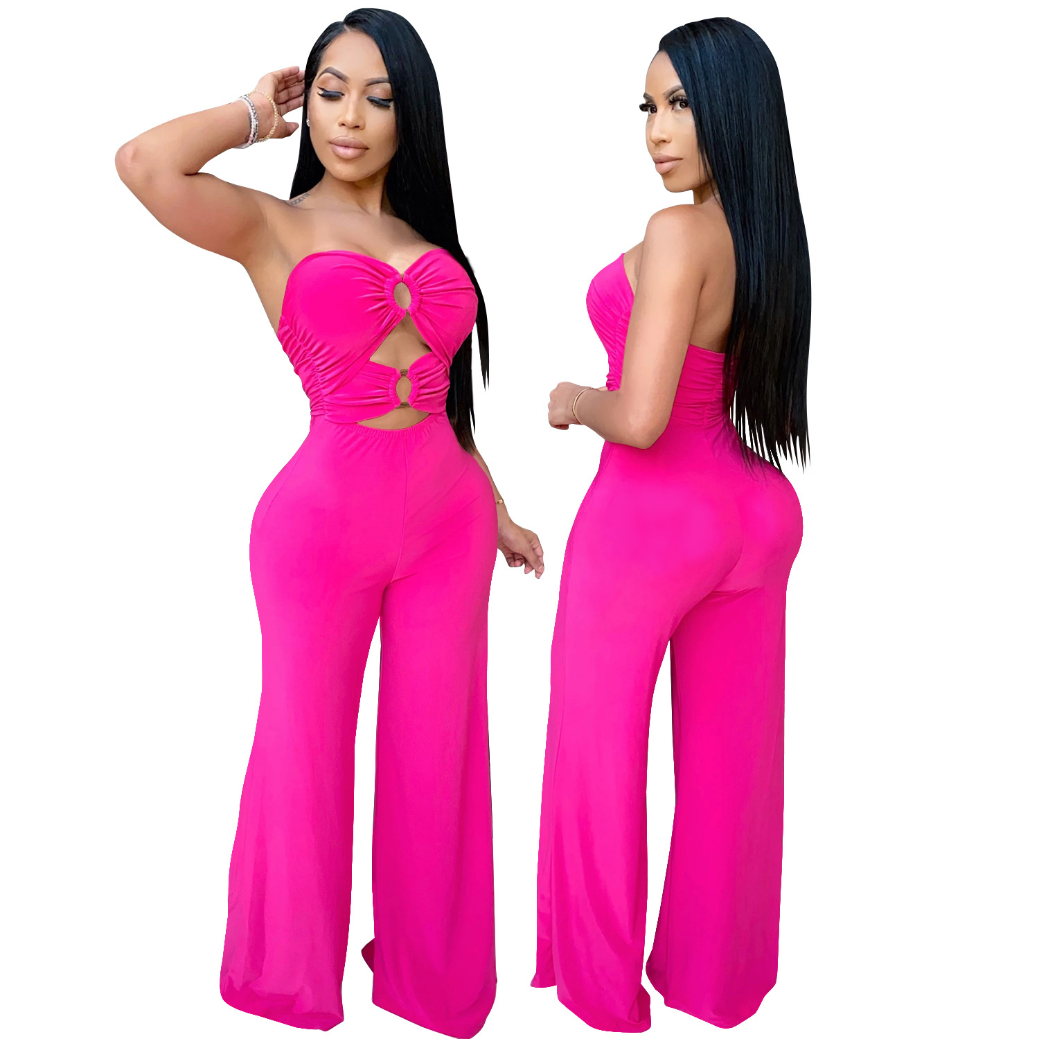 Breast-Wrapped Wide-Leg Jumpsuit NSXYZ81577