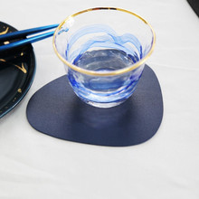 北欧风家用皮革杯垫 PU水滴型隔热碗垫 蜡烛垫香薰垫可印logo