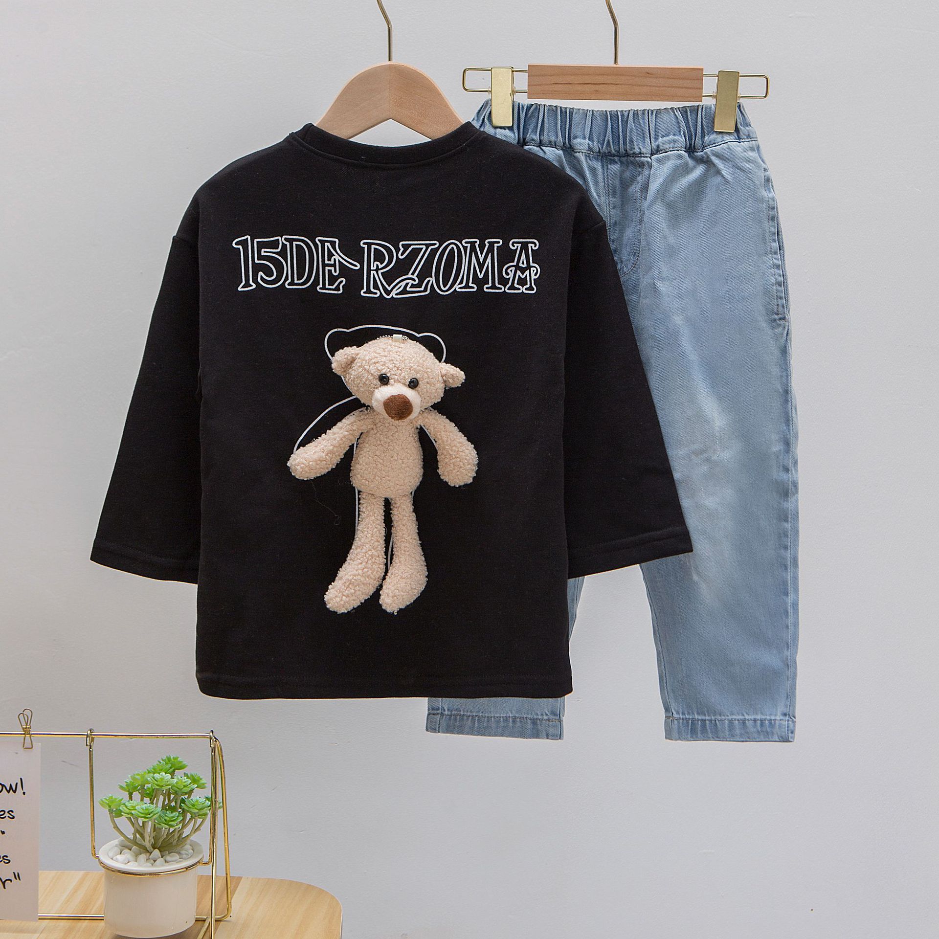 2020秋季新款男女童后背小熊韩版可爱长袖网红洋气上衣女宝宝|ms