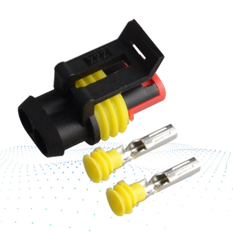 自動車防水コネクタ2p 2穴2線hidプラグソケットオスメス防水コネクタ電線継手