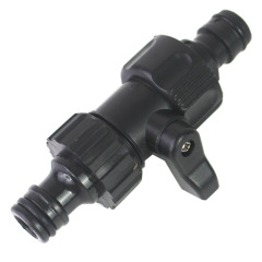 帶開關閥門兩通三通 塑料分水閥 4分6分快接頭 水管軟管接頭配件