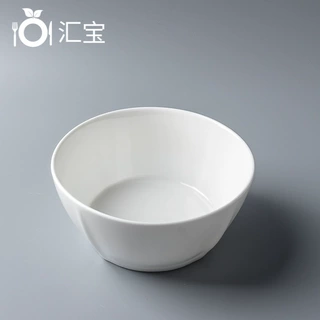陶瓷可加logo韩式四角碗 4.5寸5.5寸360ml/660ml陶瓷碗米饭白瓷碗