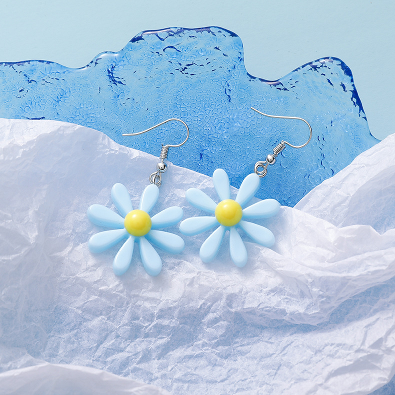 925 Argent Aiguille Nouveau Populaire Brume Bleu Simple Boucles D&#39;oreilles En Gros Nihaojewelry display picture 2