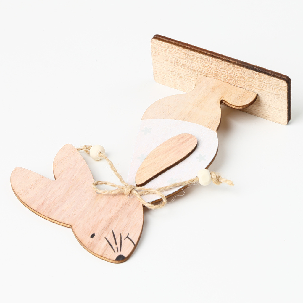 Einfacher Stil Kaninchen Herzform Holz Ornamente display picture 3