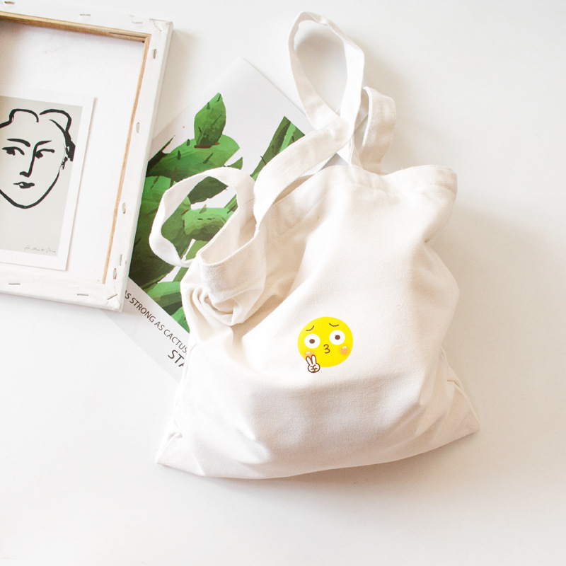 New products Original personality interest ins printing canvas One shoulder Portable Zipper supermarket environmental protection Shopping bag wholesale