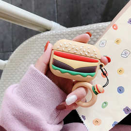 工厂适用AirPods 2代/3代汉堡硅胶耳机套 卡通AirPods Pro耳机包