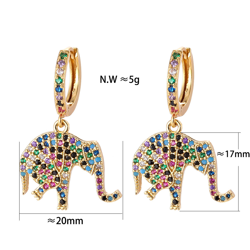 5g Weight Zircon Inlay Material Earrings Classification Housewarming, Anniversary, Business, Wedding, Travel, Birthday, Festival Occasion Copper Material Animal Pattern Women'S Gender Inlay Design Fashion Style Fashion Animal Inlaid Zircon Copper Copper Earrings 9