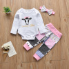 Demi-season scarf, headband, set with letters, 2020, suitable for import, autumn, European style, children's clothing