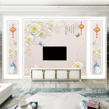 電視背景牆現代中式客廳影視牆3D立體牆布牆紙電視牆壁紙家和壁畫