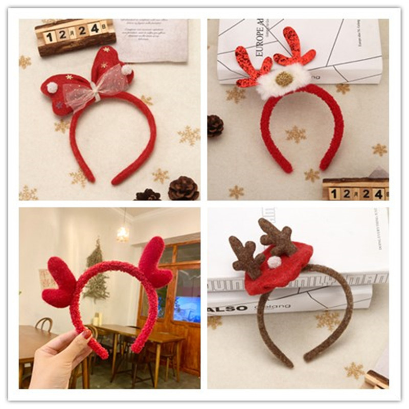Decoración de Navidad lindo ELK accesorios para el cabello de los niños Navidad arco Internet celebridad diadema de dibujos animados tocado regalo de Navidad