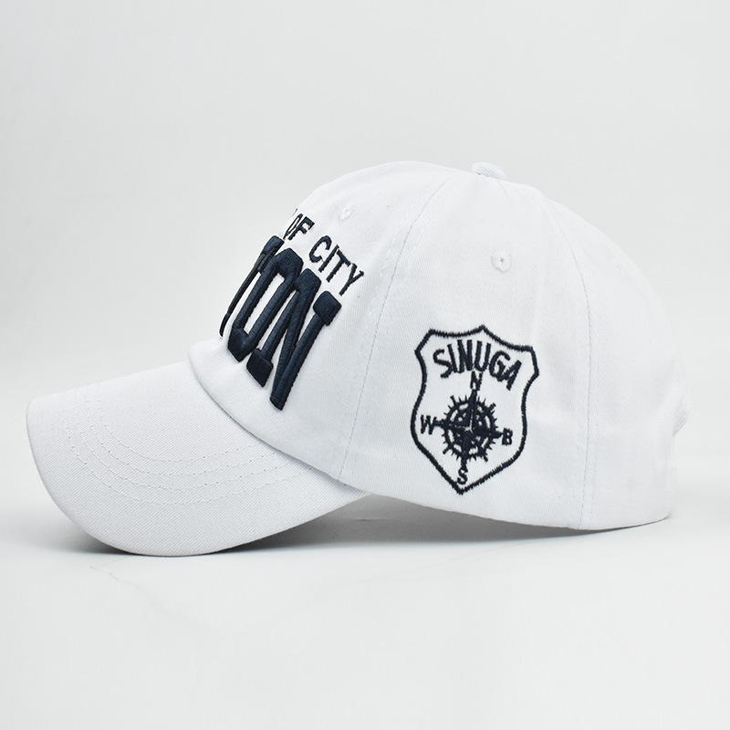 Nuevo sombrero transfronterizo gorra de béisbol Boston bordado de letras grandes gorra de pico 3D clásico gorra de bordado tridimensional