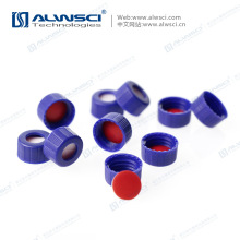 ALWSCI 2ML 9-425进样顶空瓶竖条纹蓝色开孔盖垫 PTFE硅胶垫片