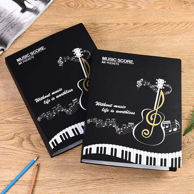A4不反光乐谱夹五线谱钢琴谱夹80页多层插页夹文件夹谱册定制logo|ms