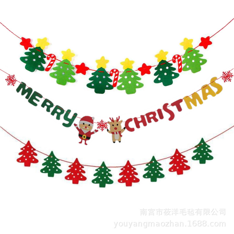 クリスマス装飾吊り旗クリスマス不織布旗ショッピングモールホテル吊り下げ装飾文字カラフルな旗|undefined