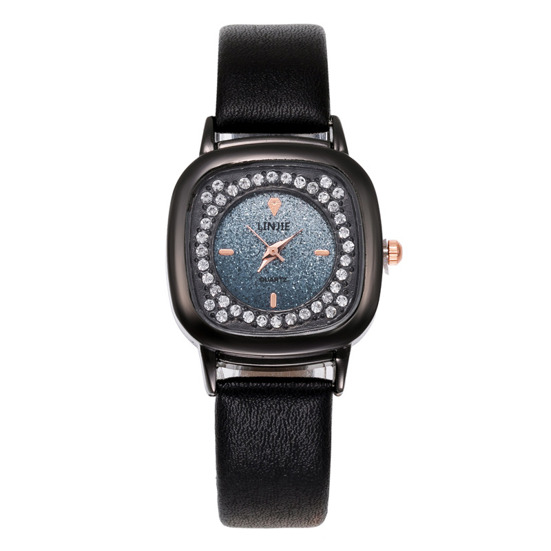 2024 High end fashionable studded women's belt watch, simple and casual full diamond face quartz watch for female students_voghion.com