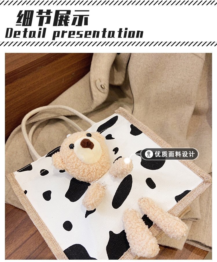 Wholesale 2020 new Instagram winter cute bear Japanese women's bags, cartoon student fashion hand-held trendy fabric bags undefined