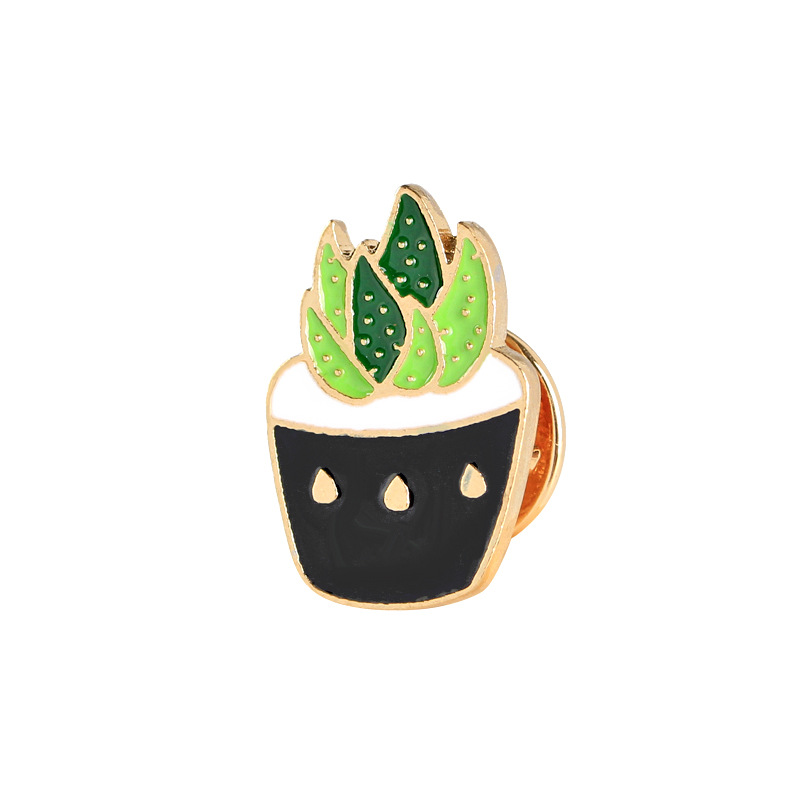 Cartoon Cute Cactus Succulent Potted Series Brooch Set display picture 11