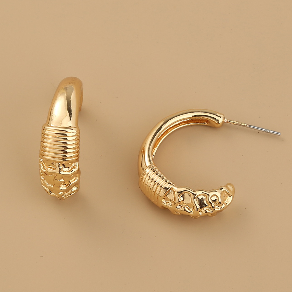 Fashion New Style C-shaped Alloy Simple Shape Earrings display picture 1