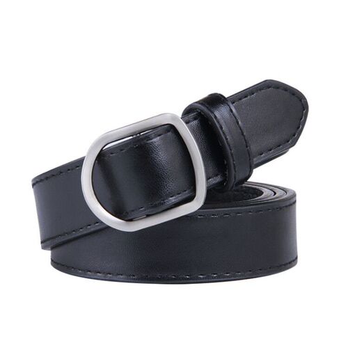Hollow-Free Belt Women's Denim Jeans, Korean-Style All-Match Waistband—Instagram-Famous, Same Design as Influencers', Black Waistband for Student Skirts