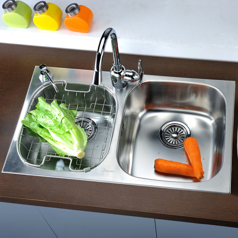 [Clearance] Dawei Stainless Steel Sink Classic Household Kitchen Double Sink Stainless Steel Sink Sink