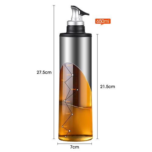 [Dropshipping Available] New Arrival Stainless Steel Oil Bottle, Glass Oil Dispenser, Glass Spice Jar, Olive Oil, Soy Sauce, and Vinegar Bottle