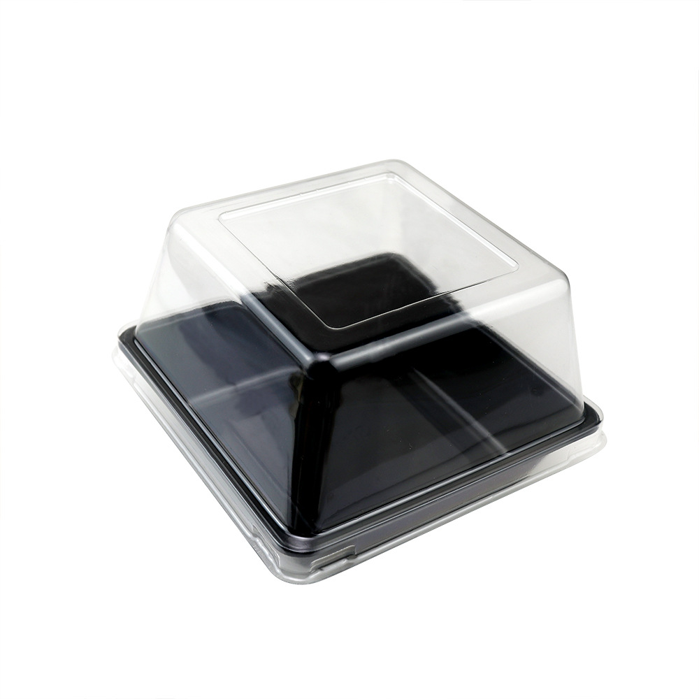Caja de embalaje de pastel A - 12 Moose Napoleón Punto Oeste cuadrado caja de embalaje de plástico transparente