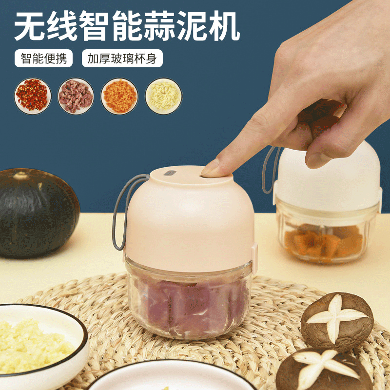源头厂家便携式迷你辅食机家用料理机便携式无线捣蒜器电动绞肉机|ms