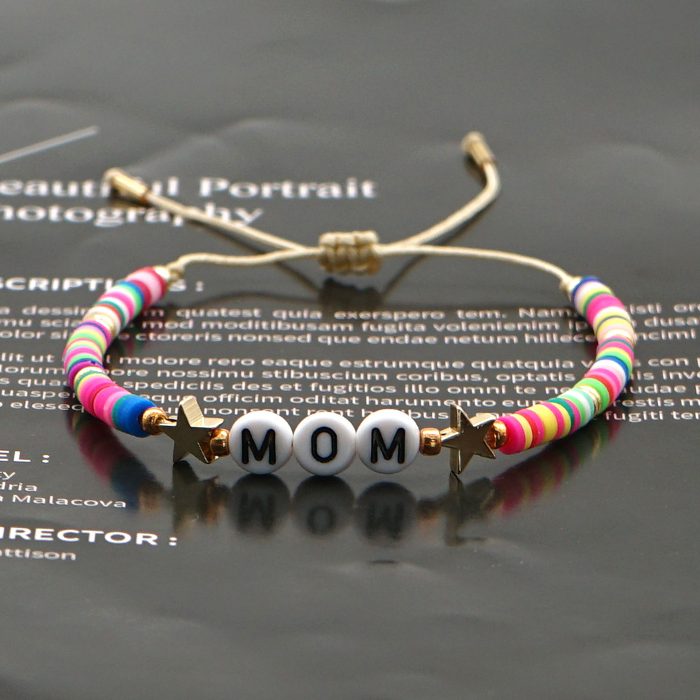 Bohemian Ethnic Mother Mom Letter Bracelet display picture 5