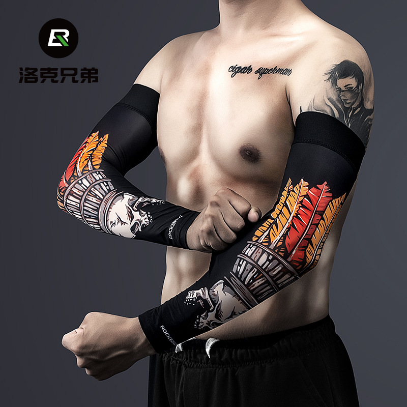 Locke Brothers Sunscreen Sleeve Flower Arm Ice Sleeve Driving Sleeve Motorcycle Riding Arm Men's and Women's Arm Sleeve Summer
