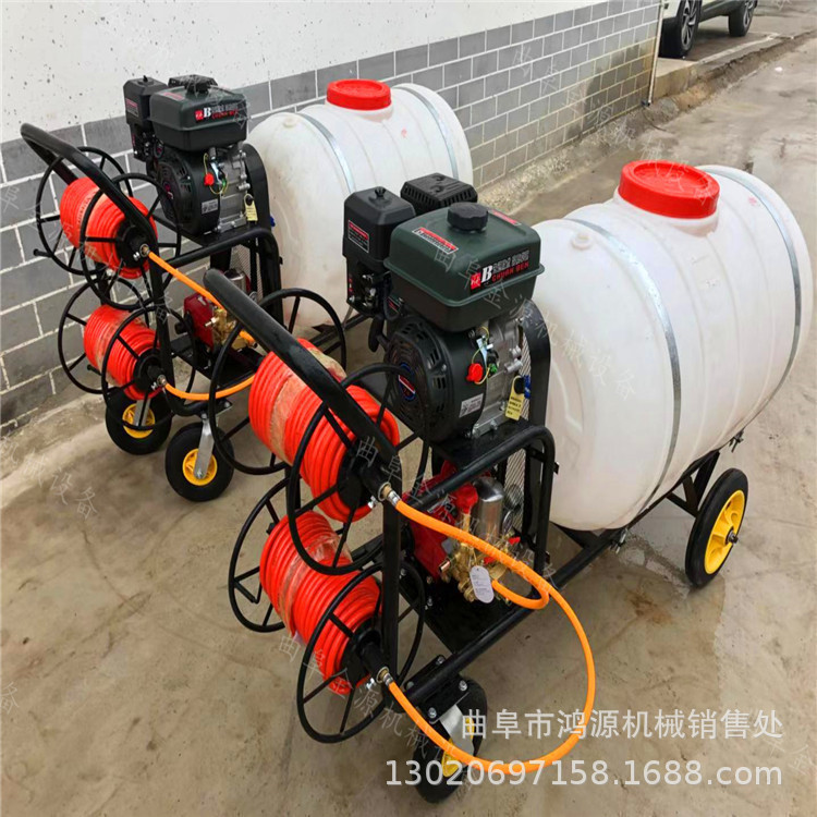 汽油拉管式打药机 300升手推式喷雾器 果园杀虫打药机