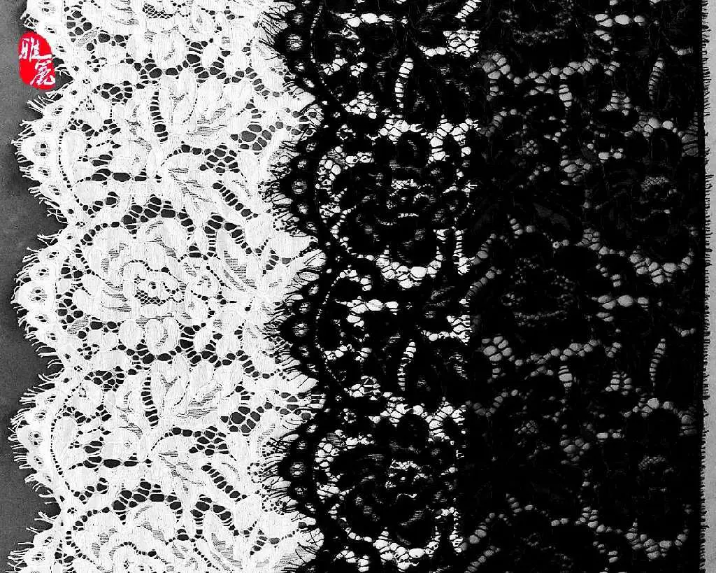 lace蕾丝厂家直销30公分锦棉股线睫毛蕾丝花边服装辅料批发