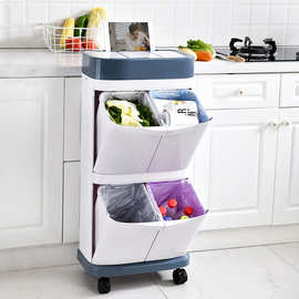 北欧垃圾桶家用厨房客厅 创意卧室大号 双层分类带盖干湿大垃圾箱