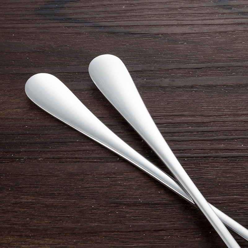 1010 Stainless Steel Bar 304 Lengthened Cocktail Ice Spoon Household Stirring Thickened round Spoon Tableware Wholesale Spot