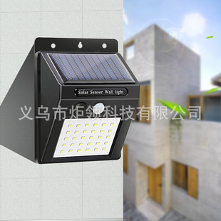 20 LED solar wall lamp human body induction courtyard small wall lamp factory direct sale a generation of hair
